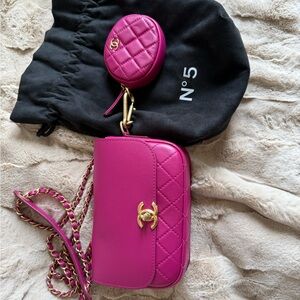 SOLD***** Chanel Multi Pouching Flap Bag with Coin Purse Quilted Calfskin